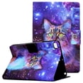 thumbnail image 1 of Allytech Slim Case for iPad Mini 7.9 inch Tablets, iPad Mini 5/Mini 4/Mini 3 2 1 Cover, Soft TPU Bumper Shockproof Auto Sleep Wake Card Slots Holder Wallet Case for iPad Mini 5 2019, Galaxy Cat, 1 of 6