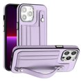 thumbnail image 1 of Allytech Slim Case for iPhone 13 Pro Max with Portable Wristband & Card Slots, Premium PU Leather Kickstand Shockproof Drop Protection Anti-Scratch Case for Women Men - Purple, 1 of 7