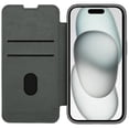 thumbnail image 1 of Allytech Slim Case for iPhone 15 Plus, Luxury PU Leather Camera Lens Sliding Cover with Card Slots, Full Body Protection Shockproof Support Wireless Charging Case for iPhone 15 Plus, Gray, 1 of 14