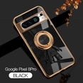 thumbnail image 1 of Allytech Slim Cover for Google Pixel  9 Pro XL, Chic Ring Holder Stand Spacemen Plating TPU PC Back Case Shell Shockproof Protective Bumperr Phone Case for Google Pixel 9 Pro XL -Black, 1 of 11