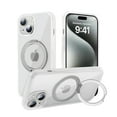 thumbnail image 1 of Allytech Slim Magnetic Case for iPhone 15 Plus with 360° Rotation Ring Stand, Compatible with MagSafe, [Military Grade Drop Protection] Shockproof Anti-Fingerprint Hybrid Matte Case - White, 1 of 9