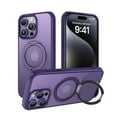 thumbnail image 1 of Allytech Slim Magnetic Case for iPhone 15 Pro with 360° Rotation Ring Stand, Compatible with MagSafe, [Military Grade Drop Protection] Shockproof Anti-Fingerprint Hybrid Matte Case - Purple, 1 of 9