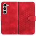 thumbnail image 1 of Allytechgroup Slim Fit Shockproof 3D Geometric Lattice PU Leather Wallet Cell Phone Case for Samsung Galaxy Z Fold 3, Red, 1 of 2