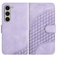 thumbnail image 1 of Allytech Slim PU Leather Case for Galaxy Z Fold 4, 3D Geometric Lattice Luxury Slim Fit Soft Shell Bumper Shockproof Cell Phone Case Cover for Samsung Galaxy Z Fold 4, Purple, 1 of 2