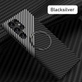 thumbnail image 1 of Allytech Slim Thin Carbon Fiber Case Compatible with Samsung Galaxy S22 Ultra 6.8" 5G Phone Case, PC Protective Back Cover, Support Wireless Charging, Black/Silver, 1 of 6