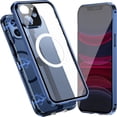 thumbnail image 1 of Allytech Slim Thin Case for iPhone 11 (2019), Compatible with MagSafe Accessories Built-in Screen Protector & Camera Lens Protector Shockproof Magnetic Case for iPhone 11, Darkblue, 1 of 6