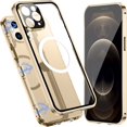 thumbnail image 1 of Allytech Slim Thin Case for iPhone 12 Pro (2020), Compatible with MagSafe Accessories Built-in Screen Protector & Camera Lens Protector Shockproof Magnetic Case for iPhone 12 Pro, Gold, 1 of 6
