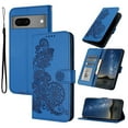 thumbnail image 1 of Allytech Slim Wallet Case for Google Pixel 8, [Embossed Pattern PU Leather] [ Card Slots & Cash Pocket & Magnetic Clasp], Kickstand Shockproof Anti-Scratch Protective Fashion Case, Darkblue, 1 of 6