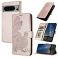 thumbnail image 1 of Allytech Slim Wallet Case for Google Pixel 8 Pro, [Embossed Pattern PU Leather] [ Card Slots & Cash Pocket & Magnetic Clasp], Kickstand Shockproof Anti-Scratch Protective Fashion Case, Rosegold, 1 of 7