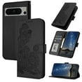 thumbnail image 1 of Allytech Slim Wallet Case for Google Pixel 8 Pro, [Embossed Pattern PU Leather] [ Card Slots & Cash Pocket & Magnetic Clasp], Kickstand Shockproof Anti-Scratch Protective Fashion Case, Black, 1 of 7