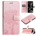thumbnail image 1 of Allytech Slim Wallet Case for Google Pixel 9 / 9 Pro, Stylish Embossed Pattern PU Leather Shockproof Cover with Card Slots & Cash Pocket & Wrist Strap, Magnetic Clasp Protective Case - Rosegold, 1 of 8