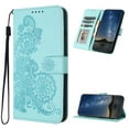 thumbnail image 1 of Allytech Slim Wallet Case for Motorola Moto G84, [Embossed Pattern PU Leather] [ Card Slots & Cash Pocket & Magnetic Clasp], Kickstand Shockproof Anti-Scratch Protective Fashion Case, Lightblue, 1 of 6