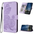 thumbnail image 1 of Allytech Slim Wallet Case for Samsung Galaxy A05, [Embossed Pattern PU Leather] [Card Slots & Cash Pocket & Magnetic Clasp], Kickstand Shockproof Anti-Scratch Protective Fashion Case, Purple, 1 of 6