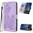thumbnail image 1 of Allytech Slim Wallet Case for Samsung Galaxy A05s, [Embossed Pattern PU Leather] [Card Slots & Cash Pocket & Magnetic Clasp], Kickstand Shockproof Anti-Scratch Protective Fashion Case, Purple, 1 of 6