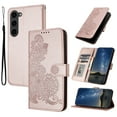 thumbnail image 1 of Allytech Slim Wallet Case for Samsung Galaxy S24, [Embossed Pattern PU Leather] [ Card Slots & Cash Pocket & Magnetic Clasp], Kickstand Shockproof Anti-Scratch Protective Fashion Case, Rosegold, 1 of 6