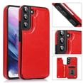 thumbnail image 1 of Allytech Slim Wallet Case for Samsung Galaxy S24 FE, Flip PU Leather Kickstand Card Slots Case, Double Magnetic Buttons Shockproof Full Body Protection Durable Case for Women Men - Red, 1 of 9