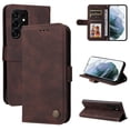 thumbnail image 1 of Allytech Slim Wallet Case for Samsung Galaxy S25 with Card Slots, Luxury PU Leather Magnetic Clasp Flip Wrist Shoulder Strap Kickstand Shockproof Protective Shell for Women Men - Coffee, 1 of 10