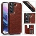 thumbnail image 1 of Allytech Slim Wallet Case for Samsung Galaxy S25+ Plus, Flip PU Leather Kickstand Card Slots Case, Double Magnetic Buttons Shockproof Full Body Protection Durable Case for Women Men - Brown, 1 of 9
