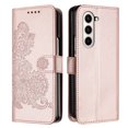 thumbnail image 1 of Allytech Slim Wallet Case for Samsung Galaxy Z Fold5, [Embossed Pattern PU Leather] [Card Slots & Cash Pocket & Magnetic Clasp], Kickstand Shockproof Anti-Scratch Protective Fashion Case, Rosegold, 1 of 7