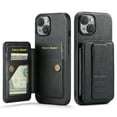 thumbnail image 1 of Allytech Slim Wallet Case for iPhone 13 with Card Slots, [RFID BLOKING] [Support Magnetic Car Holder] Luxury PU Leather Stand Finger Grip Shockproof Anti-Fall Camera Protection Case - Black, 1 of 9