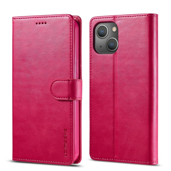Allytech Slim Wallet Case for iPhone 15 Plus with 3 Card Slots & Cash Pocket, Premium PU Leather Kickstand Magnetic Clasp Soft TPU Inner Shockproof Protective Flip Cover Case - Rose