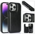 thumbnail image 1 of Allytech Slim Wallet Case for iPhone 15 Pro, Flip PU Leather Kickstand Card Slots Case, Double Magnetic Buttons Shockproof Full Body Protection Durable Case for Women Men - Black, 1 of 10