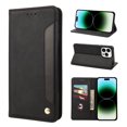 thumbnail image 1 of Allytech Slim Wallet Case for iPhone 15 Pro Max, Luxury PU Leather + Soft TPU Cover with Card Slots & Cash Pocket, Magnetic Closure Kickstand Shockproof Business Case for Women men - Black, 1 of 9