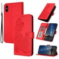 thumbnail image 1 of Allytech Slim Wallet Case for iPhone XS Max, [Embossed Pattern PU Leather] [Card Slots & Cash Pocket & Magnetic Clasp], Kickstand Shockproof Anti-Scratch Protective Fashion Case, Red, 1 of 6