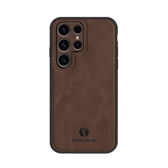 Allytech Slim case for Samsung Galaxy S24 Ultra - Magnetic Car Mount - Luxury PU Leather Lightweight Soft TPU Shockproof Anti-Scratch Anti-Fingerprint Case for Samsung Galaxy S24 Ultra, Brown