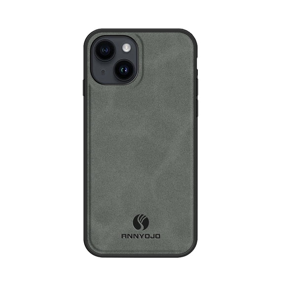 Allytech Slim case for iPhone 15 - Magnetic Car Mount - Luxury PU Leather Lightweight Soft TPU Shockproof Anti-Scratch Anti-Fingerprint Case for iPhone 15, Gray