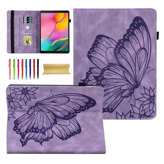 Allytech Slimshell Case for 6.8" Kindle Paperwhite (11th Generation-2021) - Premium Lightweight PU Leather Butterfly Embossed Kickstand Cover for Amazon Kindle Paperwhite 2021 - Purple