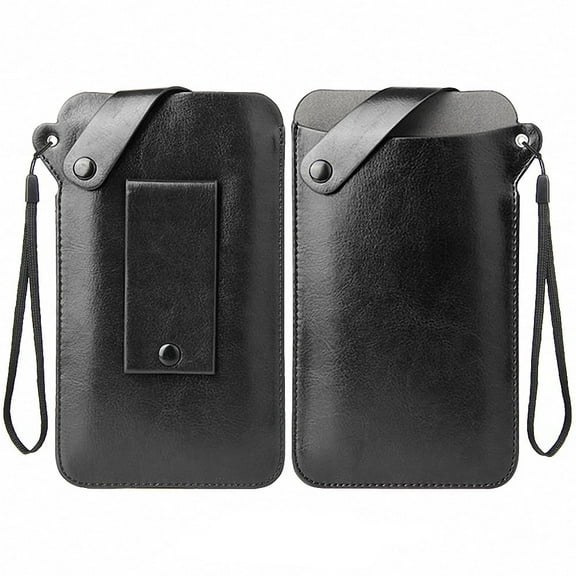 Allytech Small PU Leather Cellphone Bag [6.9"*3.9"] Carrying Case for All size up to 6.8" Phone Including iPhone Xs Xr XsMax X Samsung Galaxy Note 9 8 S9 Plus S8 Plus Hiawei Google ETC, Black