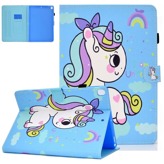 Allytech Smart Case Cover for Apple New iPad 10.2" 7th Generation 2019 Released, Colorful Pattern for Girls Women Slim Fit Smart Cover Auto Sleep Wake Kickstand Pencil Holder,Rainbow Unicorn