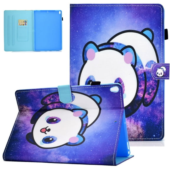 Allytech Smart Case Cover for Apple New iPad 10.2" 7th Generation 2019 Released, Colorful Pattern for Girls Women Slim Fit Smart Cover Auto Sleep Wake Kickstand Pencil Holder,Panda