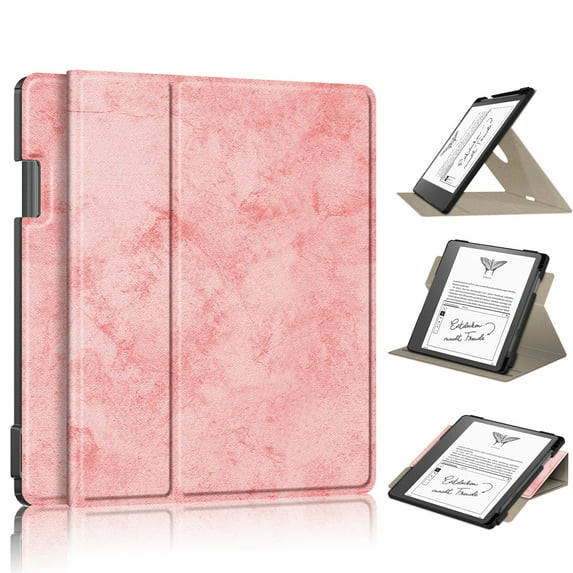 Allytech Smart Case for Kindle Scribe 10.2" 2022, 360 Rotating Multi Angle Stand Flip Folio Auto Sleep Wake Pencil Holder Case Cover for Amazon Kindle Scribe 10.2" - Pink