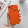 thumbnail image 1 of Allytech Solid Color Phone Case Designed for iPhone 13, [Sliding Lens Cover] [Full Camera Protection] Shockproof Soft TPU Ultra Thin & Lightweight Fashion Case for Women Men - Orange, 1 of 8