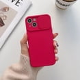 thumbnail image 1 of Allytech Solid Color Phone Case Designed for iPhone 13 mini, [Sliding Lens Cover] [Full Camera Protection] Shockproof Soft TPU Ultra Thin & Lightweight Fashion Case for Women Men - Red, 1 of 8