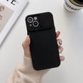 thumbnail image 1 of Allytech Solid Color Phone Case Designed for iPhone 14 Plus, [Sliding Lens Cover] [Full Camera Protection] Shockproof Soft TPU Ultra Thin & Lightweight Fashion Case for Women Men - Black, 1 of 8
