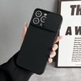 thumbnail image 1 of Allytech Solid Color Phone Case Designed for iPhone 14 Pro Max, [Sliding Lens Cover] [Full Camera Protection] Shockproof Soft TPU Ultra Thin & Lightweight Fashion Case for Women Men - Black, 1 of 10