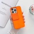 thumbnail image 1 of Allytech Solid Color Phone Case Designed for iPhone 14 Pro, [Sliding Lens Cover] [Full Camera Protection] Shockproof Soft TPU Ultra Thin & Lightweight Fashion Case for Women Men - Orange, 1 of 7