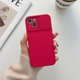 thumbnail image 1 of Allytech Solid Color Phone Case Designed for iPhone 14, [Sliding Lens Cover] [Full Camera Protection] Shockproof Soft TPU Ultra Thin & Lightweight Fashion Case for Women Men - Red, 1 of 8