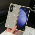 thumbnail image 1 of Allytech Sparkle Case for Samsung Galaxy Z Fold3, Hard PC + Soft TPU Bumper, Ultra Thin Lightweight Glitter Bling Diamond Shockproof Screen Lens Protection Case for Women Girls - Gold, 1 of 1
