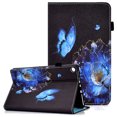 thumbnail image 1 of Allytech Stand Case for Kindle Fire HD 8.0" 2018 8th Gen Old Model, Fire HD 8 7th/6th Gen 2017/2016 Cover with Pen Holder, Folio PU Leather Auto Wake Sleep Wallet Tablet Case, Floral & Butterfly, 1 of 9