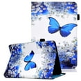 thumbnail image 1 of Allytech Stand Case for Kindle Fire HD 8.0" 2020 10th Gen New Model, Fire HD 8 Plus 2020(10th Gen) Cover with Pen Holder, Folio PU Leather Auto Wake Sleep Wallet Tablet Case, Blue Butterfly, 1 of 7