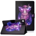 thumbnail image 1 of Allytech Stand Case for Samsung Galaxy Tab A8 10.5" 2021, Folio PU Leather Anti-Scratch Magnetic Closure Smart Auto Sleep Wake Card Slots Wallet Case for Galaxy Tab A8 SM-X200/X205/X207, Purple Owl, 1 of 6