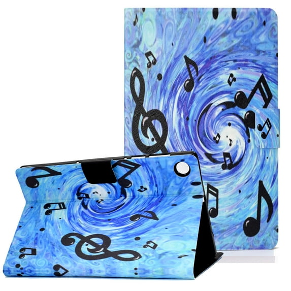 Allytech Stand Case for Samsung Galaxy Tab A8 10.5" 2021, Folio PU Leather Anti-Scratch Magnetic Closure Smart Auto Sleep Wake Card Slots Wallet Case for Galaxy Tab A8 SM-X200/X205/X207, Music