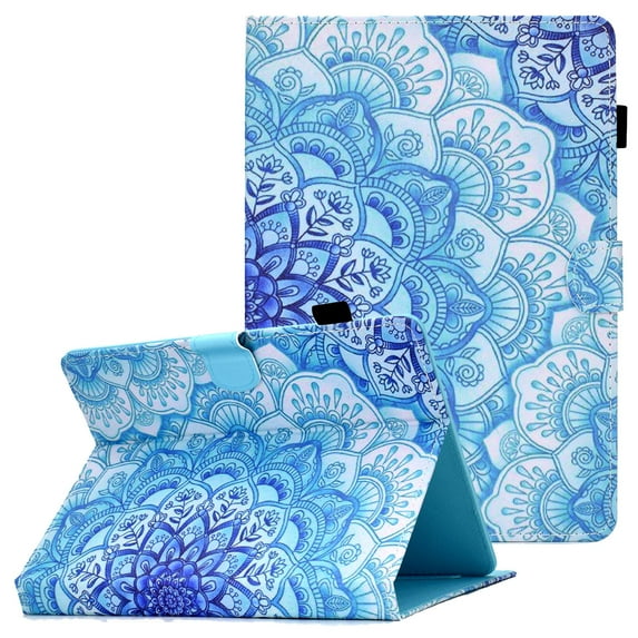 Allytech Stand Case for Universal 7.5-8.5 inch Tablets, PU Leather Protective Folio Stand Card Slots Wallet Case for Fire HD 8/ Galaxy Tab A 8.0/Tab E 8/ZenPad Z380M/Kobo Clara HD, Mandala