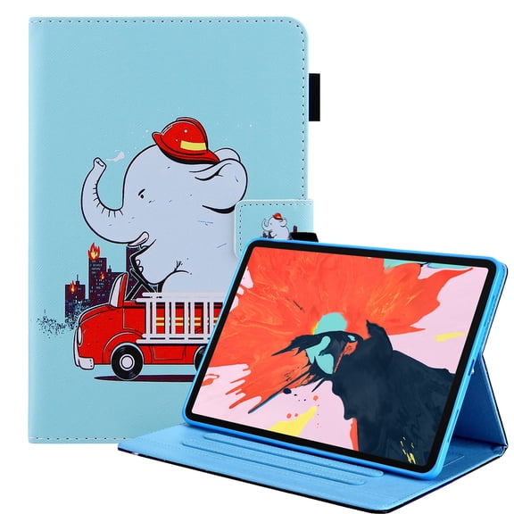 Allytech Stand Case for iPad 10.9 inch 10th Generation 2022, Soft TPU Back Cover with PU Leather Card Slots Pen Holder Protective Case for iPad 10 2022(10.9"), Fire Elephant