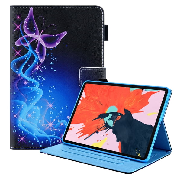 Allytech Stand Case for iPad 10.9 inch 10th Generation 2022, Soft TPU Back Cover with PU Leather Card Slots Pen Holder Protective Case for iPad 10 2022(10.9"), Purple Butterfly