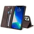 thumbnail image 1 of Allytech Suited for iPhone 13  Pro Max Wallet Case, Retro Leather Magnetic Folio Flip Card Cash Pocket Shockproof Full Body Protection Case For iPhone 13 Pro Max,Brown, 1 of 6